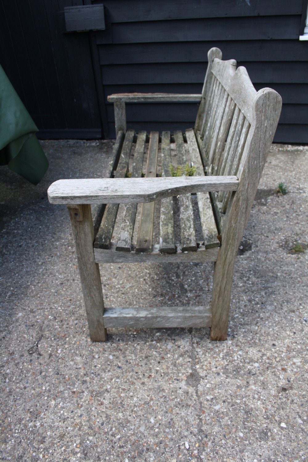 Early 20th century garden bench in teak View IV