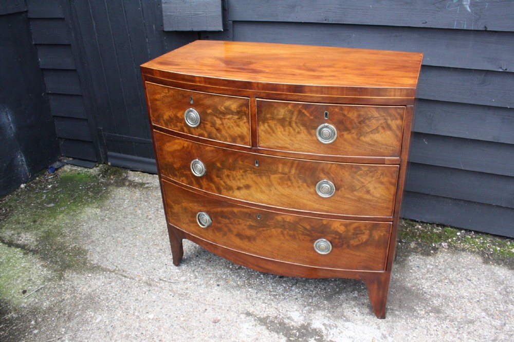 Late 19th century mahogany bow fronted chest of drawers 35