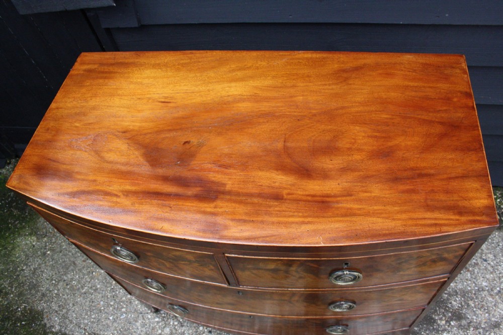 Late 19th century mahogany bow fronted chest of drawers 35