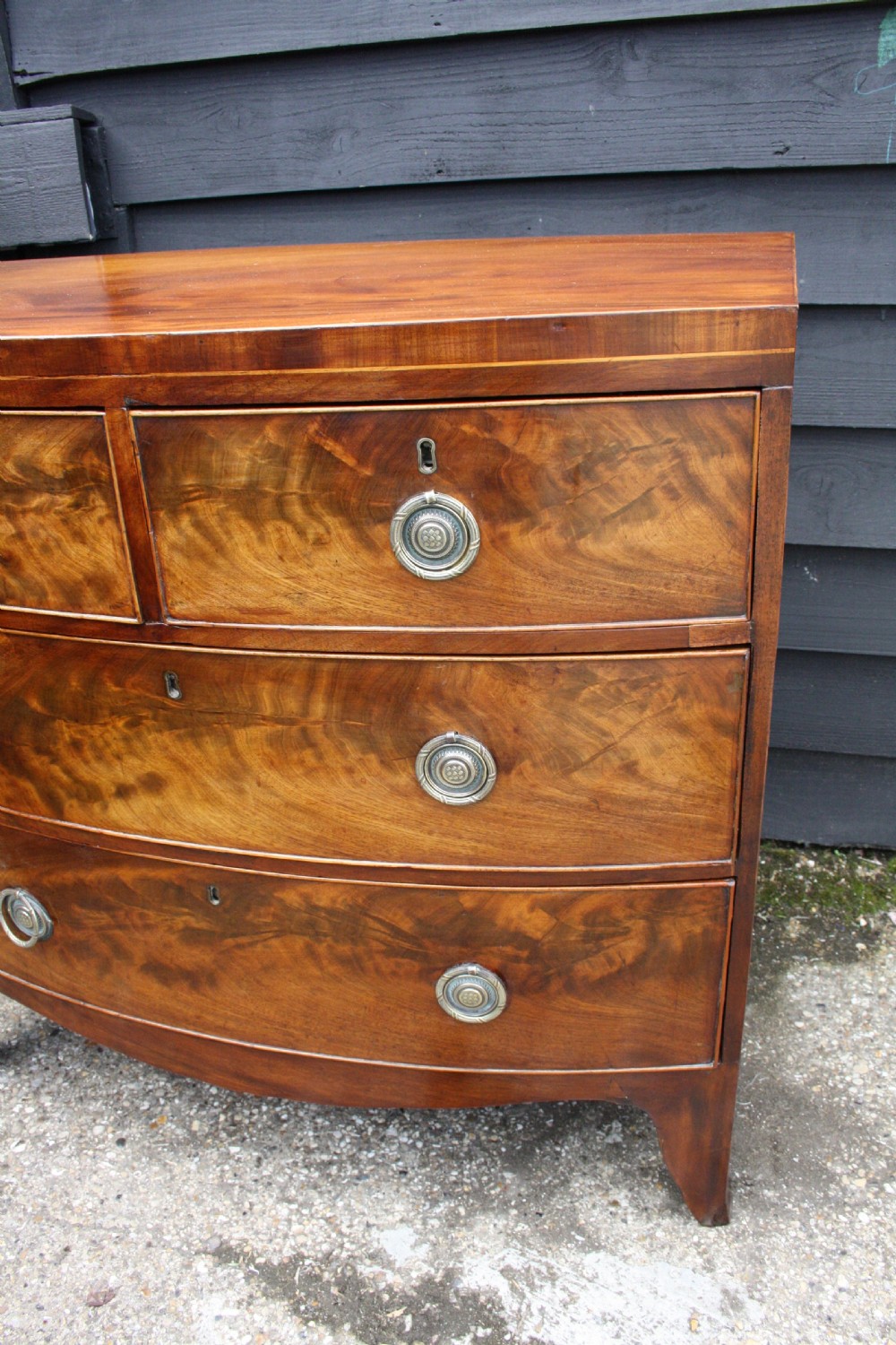 Late 19th century mahogany bow fronted chest of drawers 35