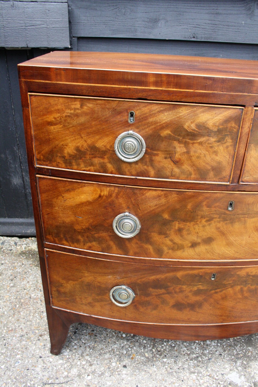 Late 19th century mahogany bow fronted chest of drawers 35