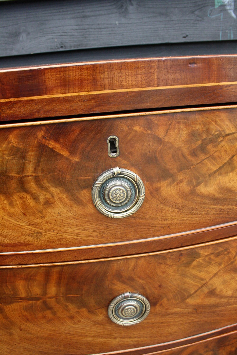 Late 19th century mahogany bow fronted chest of drawers 35