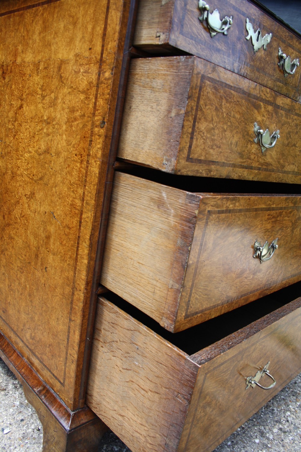 Early 18th Century Burr Ash Chest of drawers View IV
