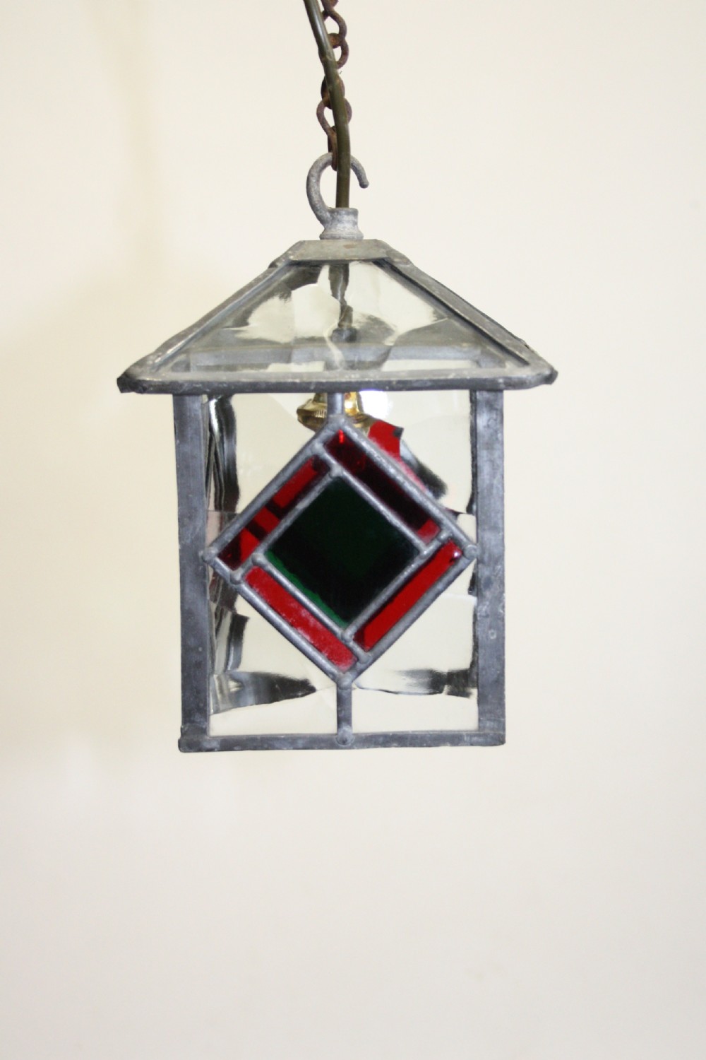 Early 20th century leaded porch light