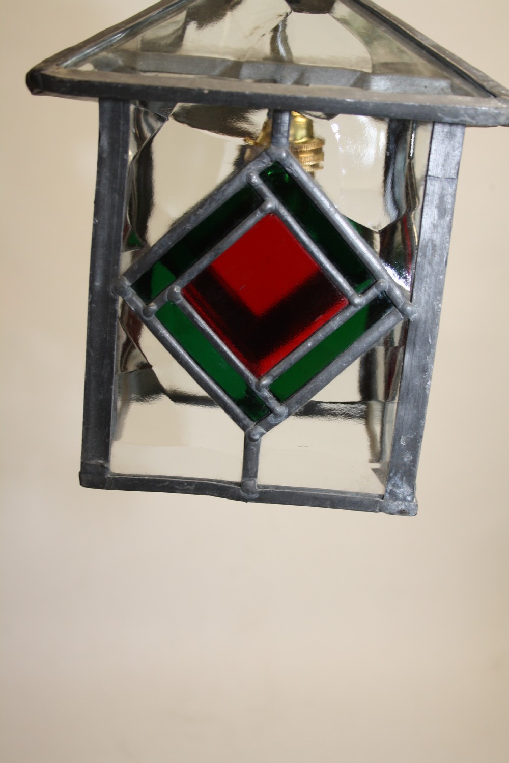 Early 20th century leaded porch light View IV