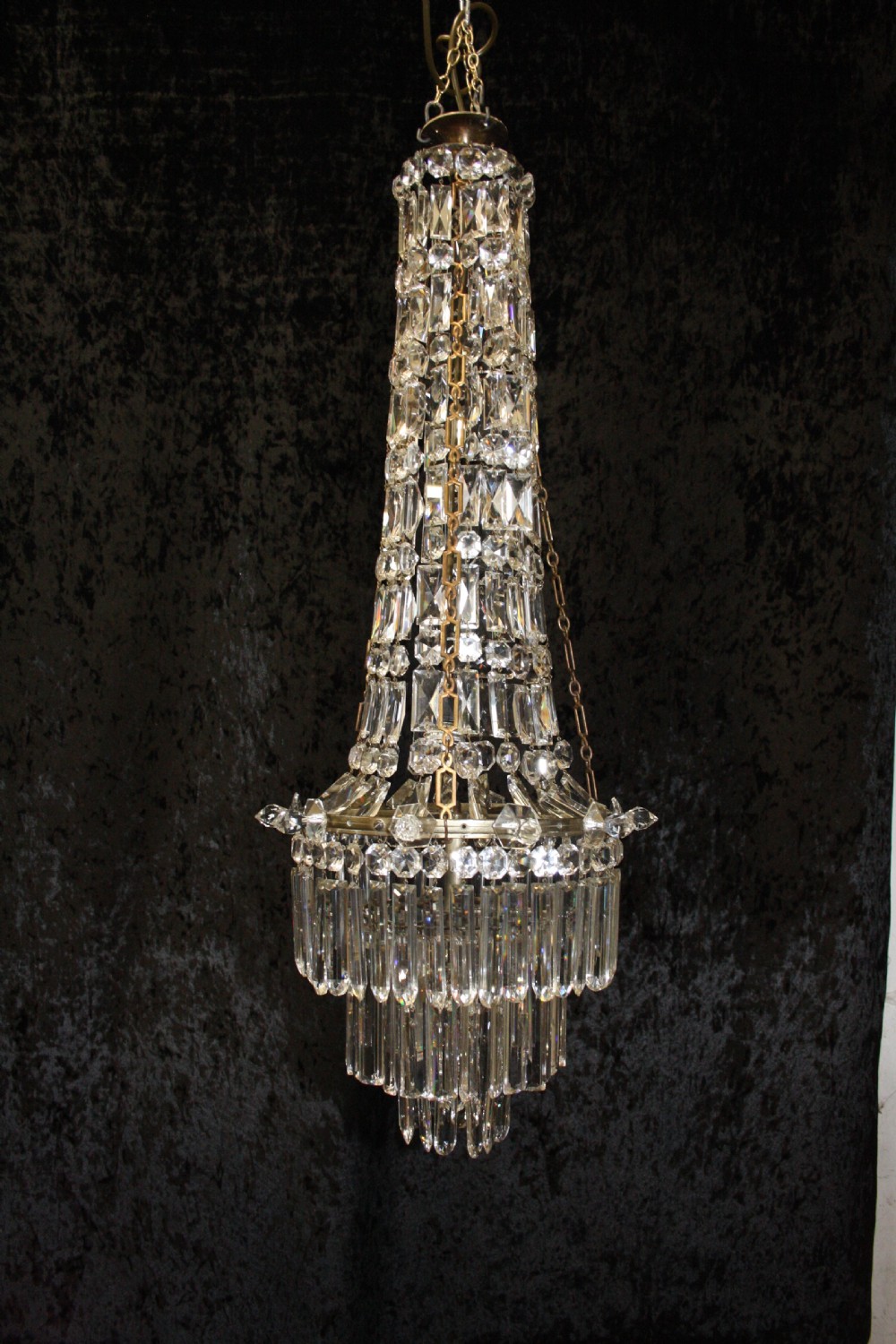 Early 20th century tall swag chandelier
