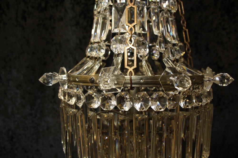Early 20th century tall swag chandelier View III