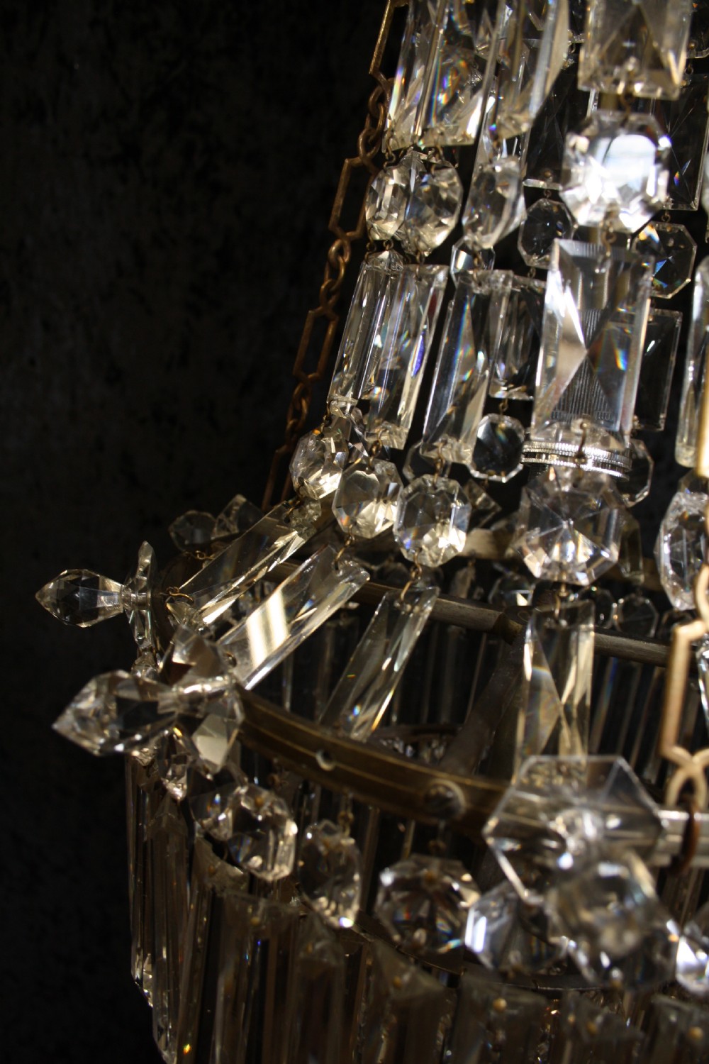 Early 20th century tall swag chandelier View IV
