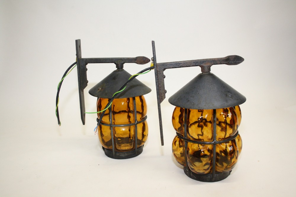 Pair of art deco porch lights View VII