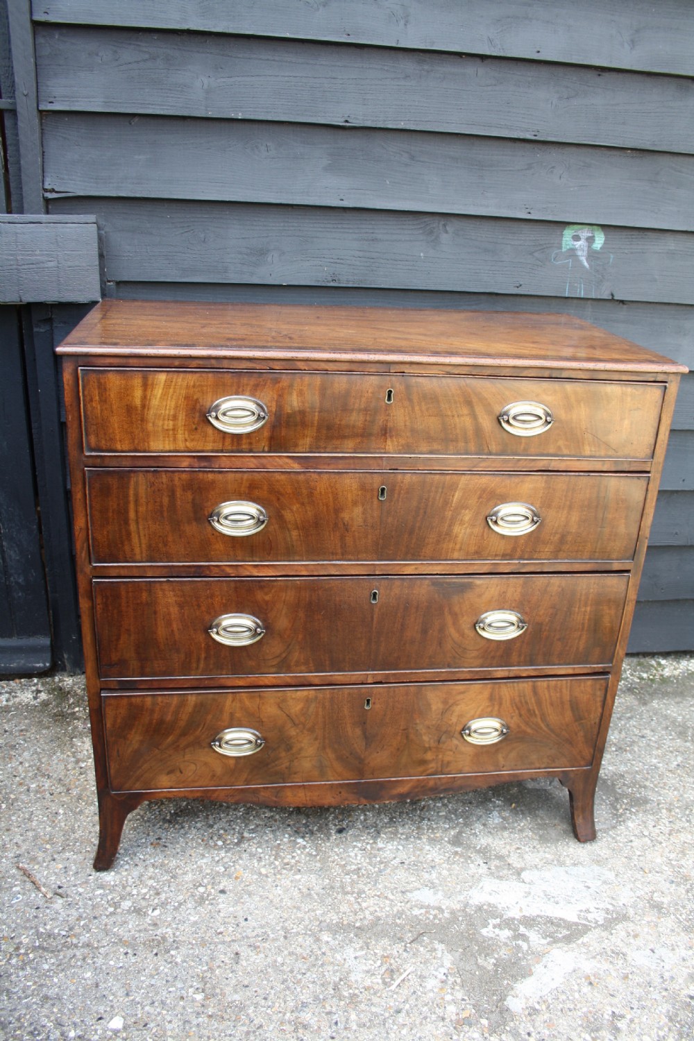 19th century short grain mahogany chest of drawers View II