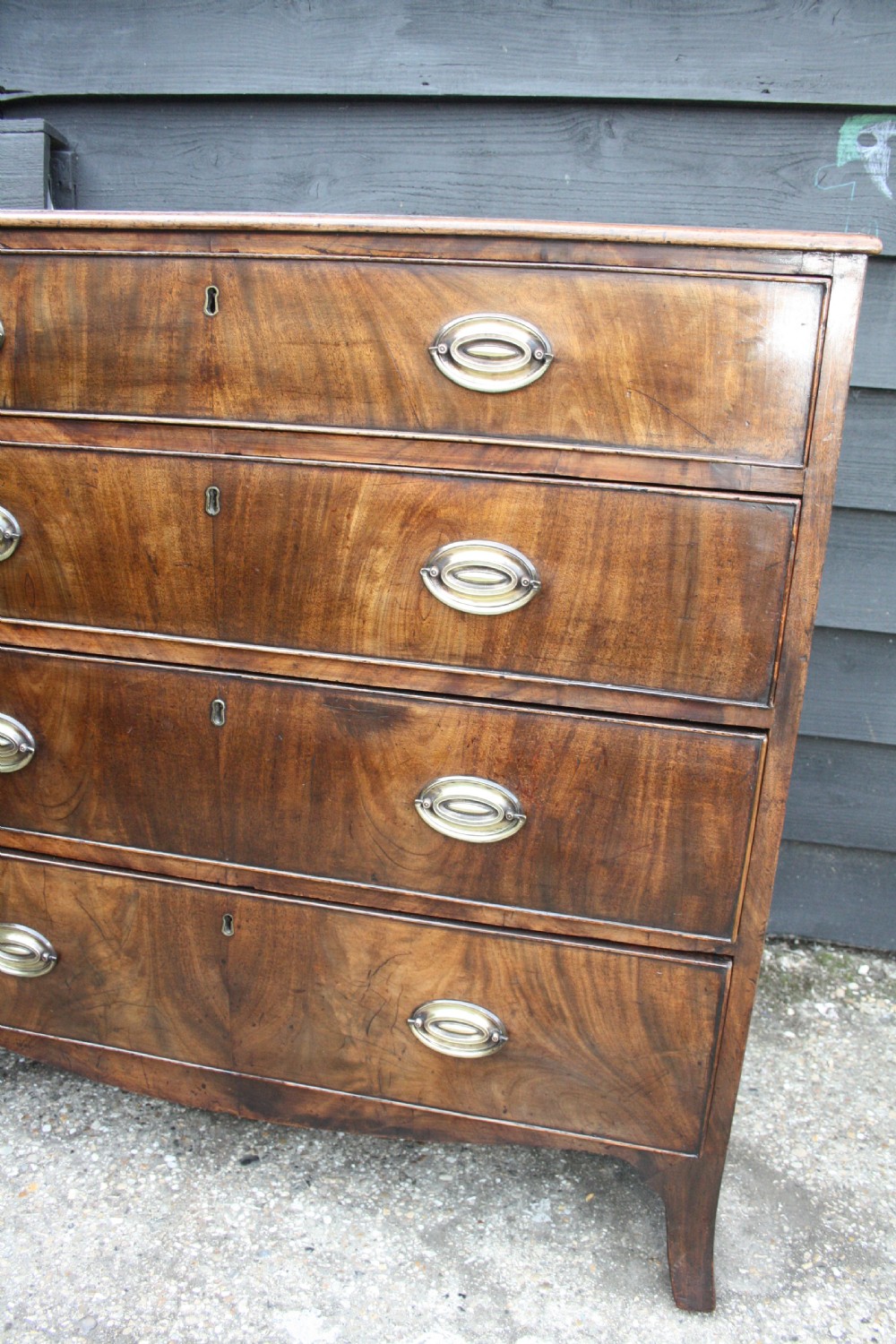 19th century short grain mahogany chest of drawers View V