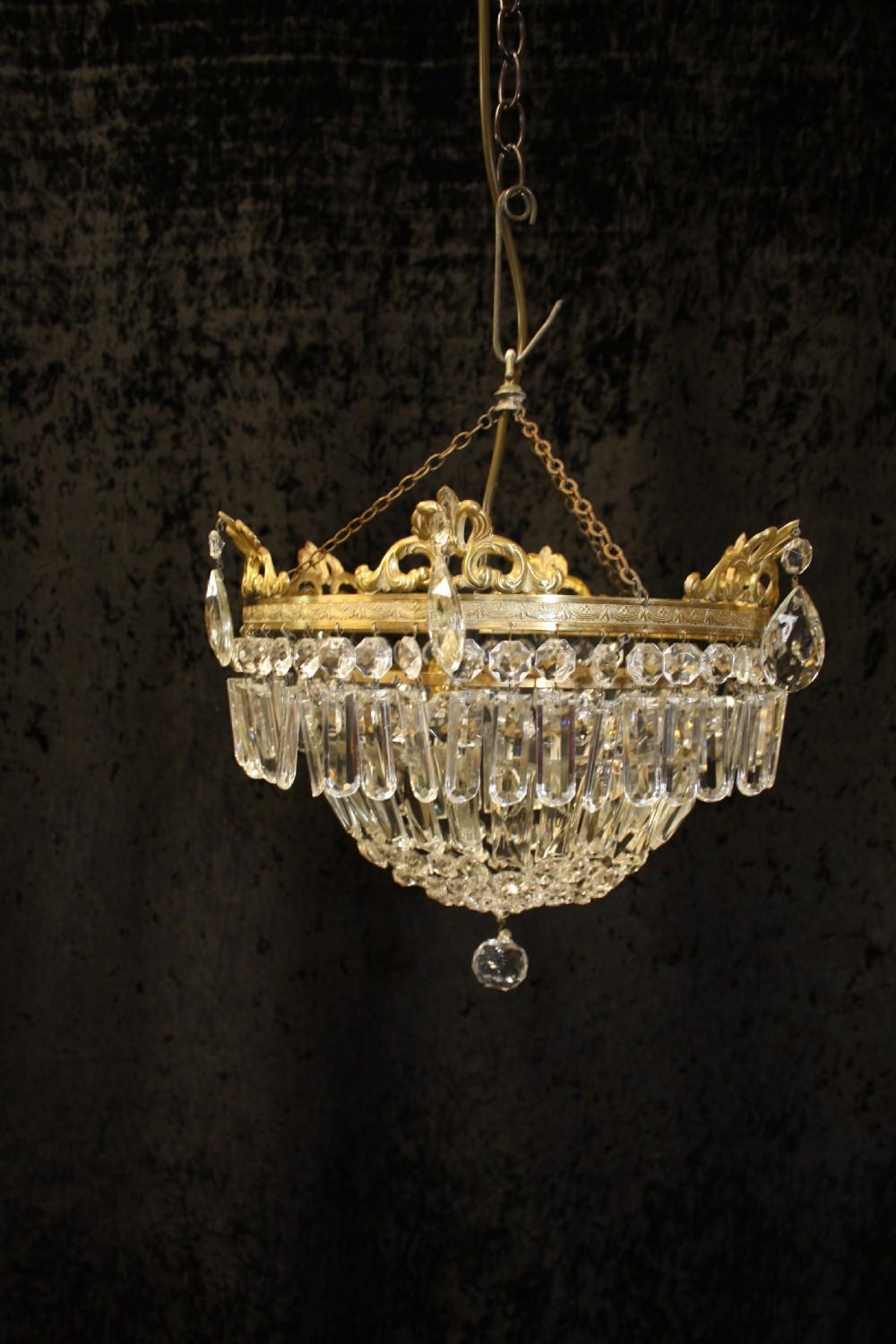 Early 20th century cut glass chandelier