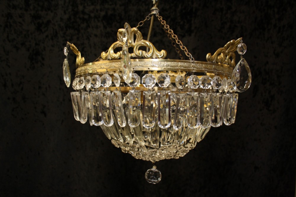 Early 20th century cut glass chandelier View II