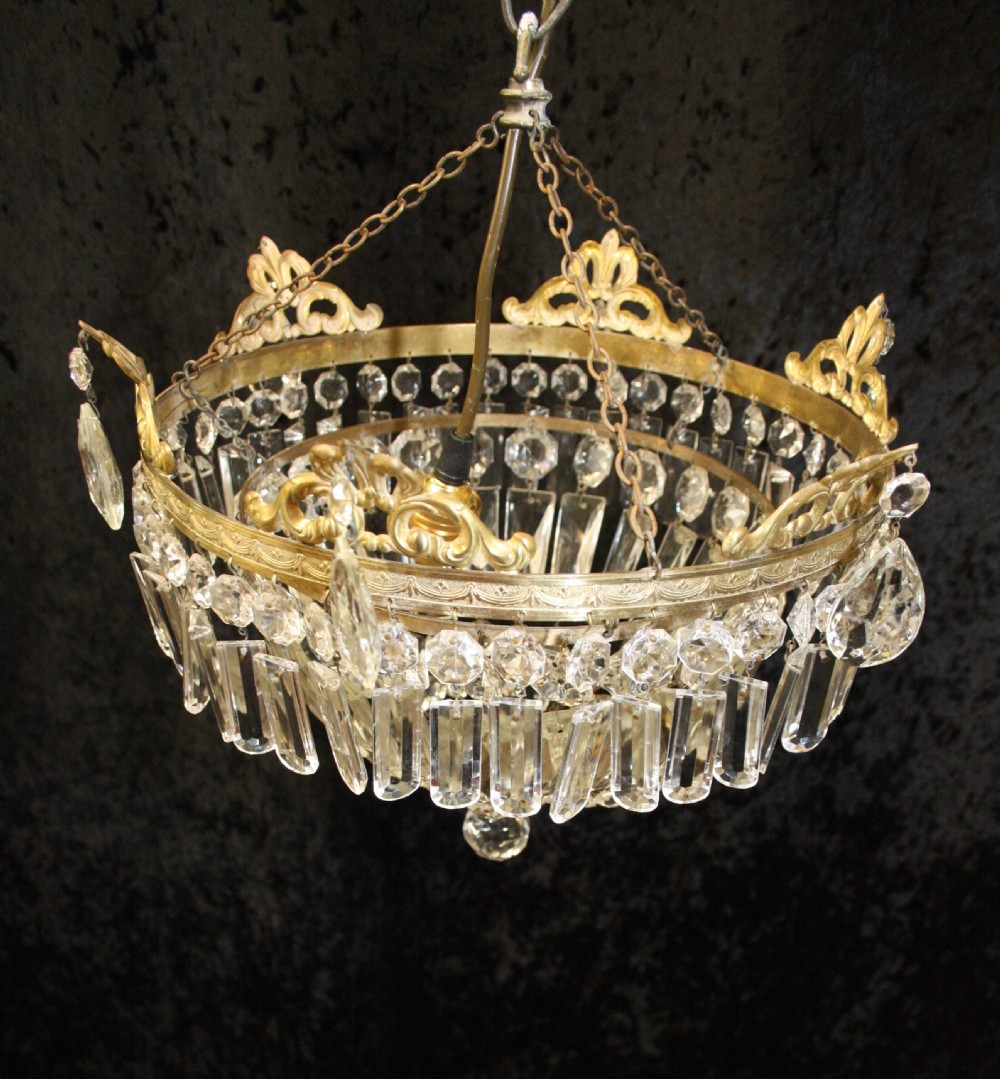 Early 20th century cut glass chandelier View IV