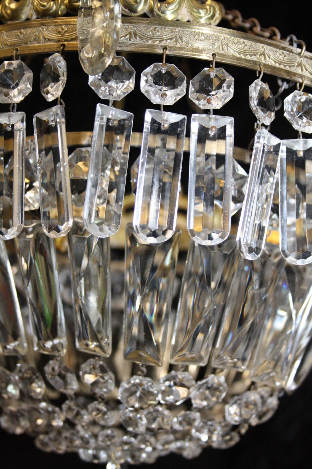 Early 20th century cut glass chandelier View VII