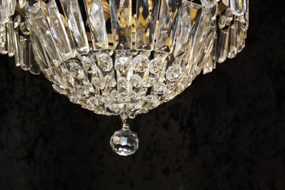 Early 20th century cut glass chandelier View VIII