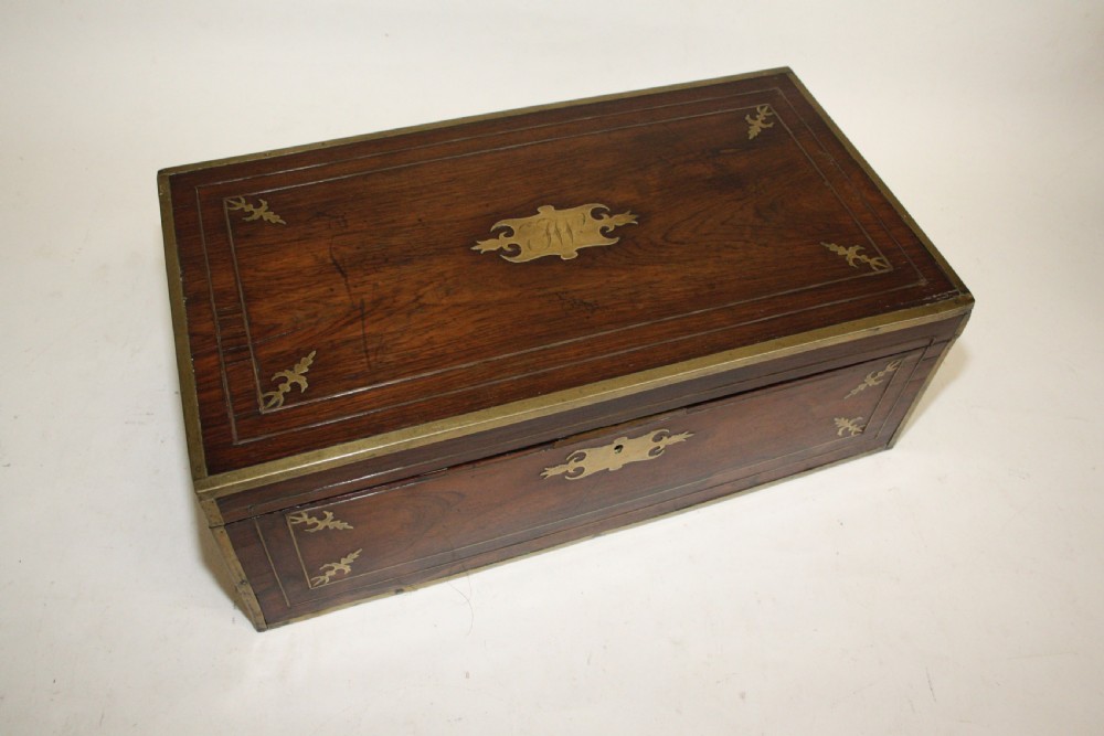 Late 18th century Brassbound Rosewood writing slope View II