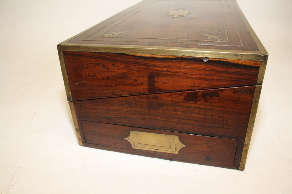 Late 18th century Brassbound Rosewood writing slope View III