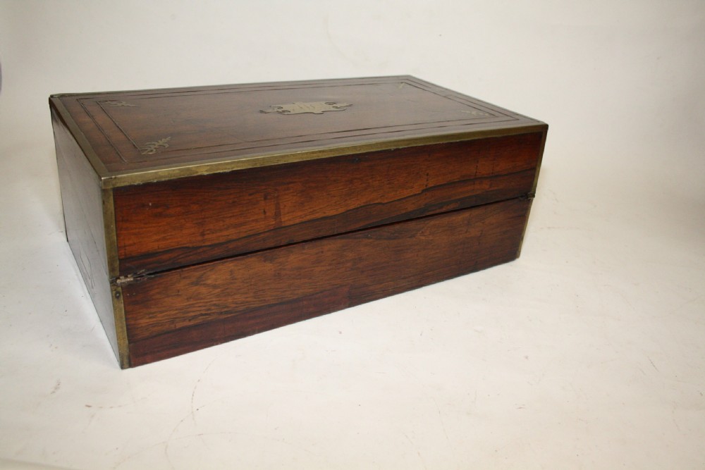 Late 18th century Brassbound Rosewood writing slope View VI