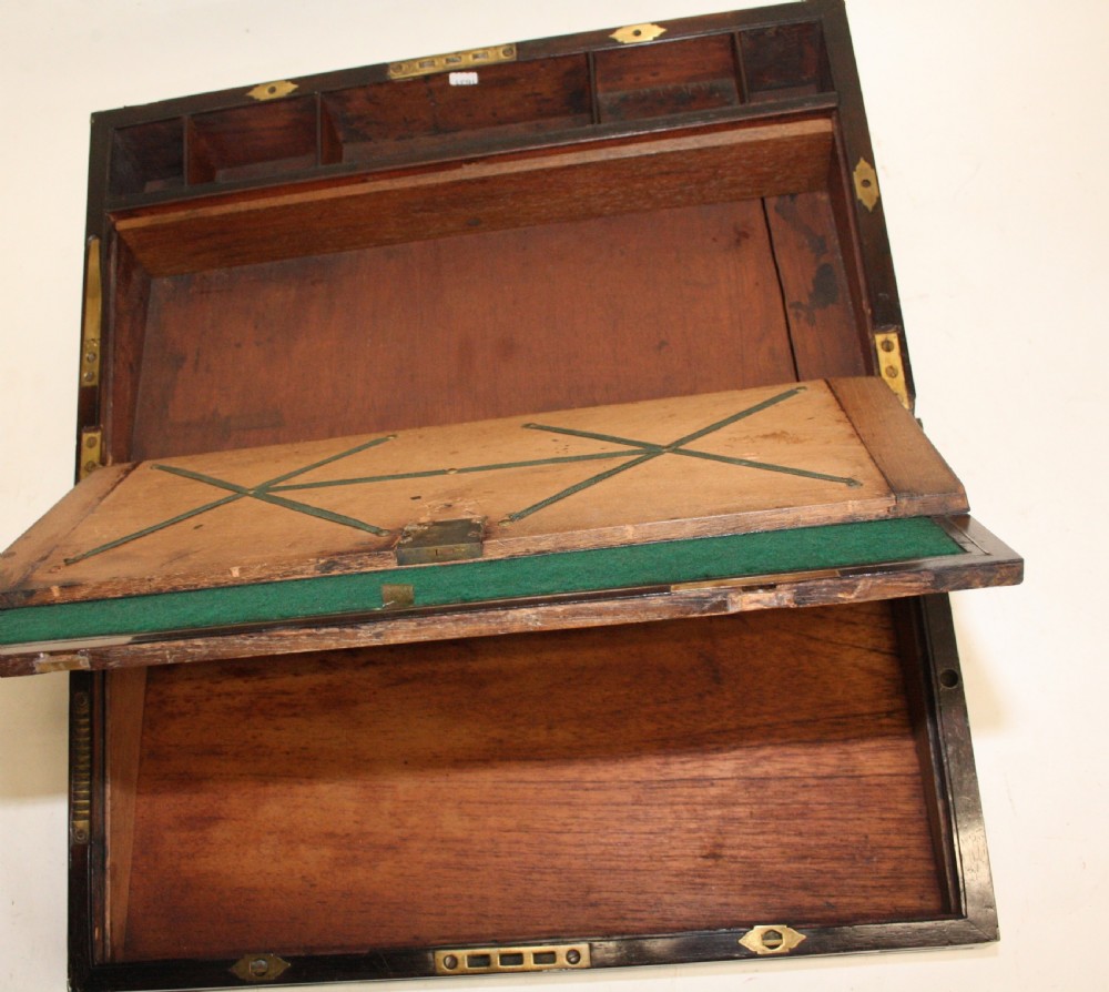 Late 18th century Brassbound Rosewood writing slope View VIII