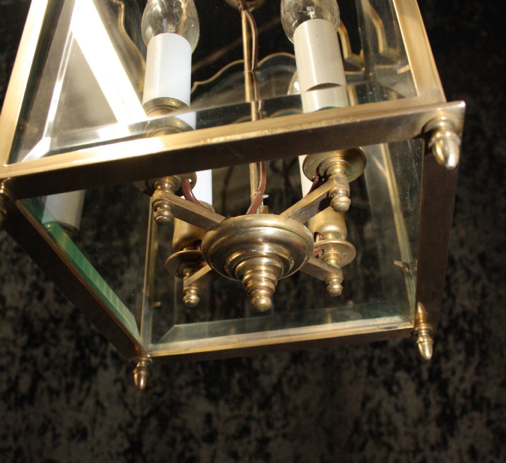 Early 20th century  Hall lantern with a bevelled glass View VI