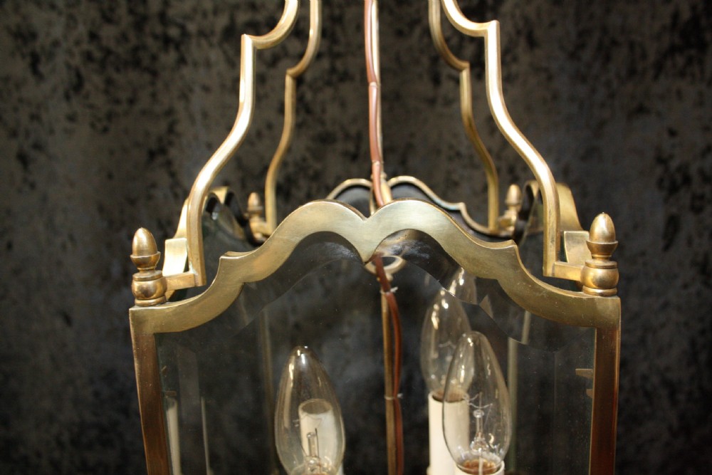 Early 20th century  Hall lantern with a bevelled glass View VII