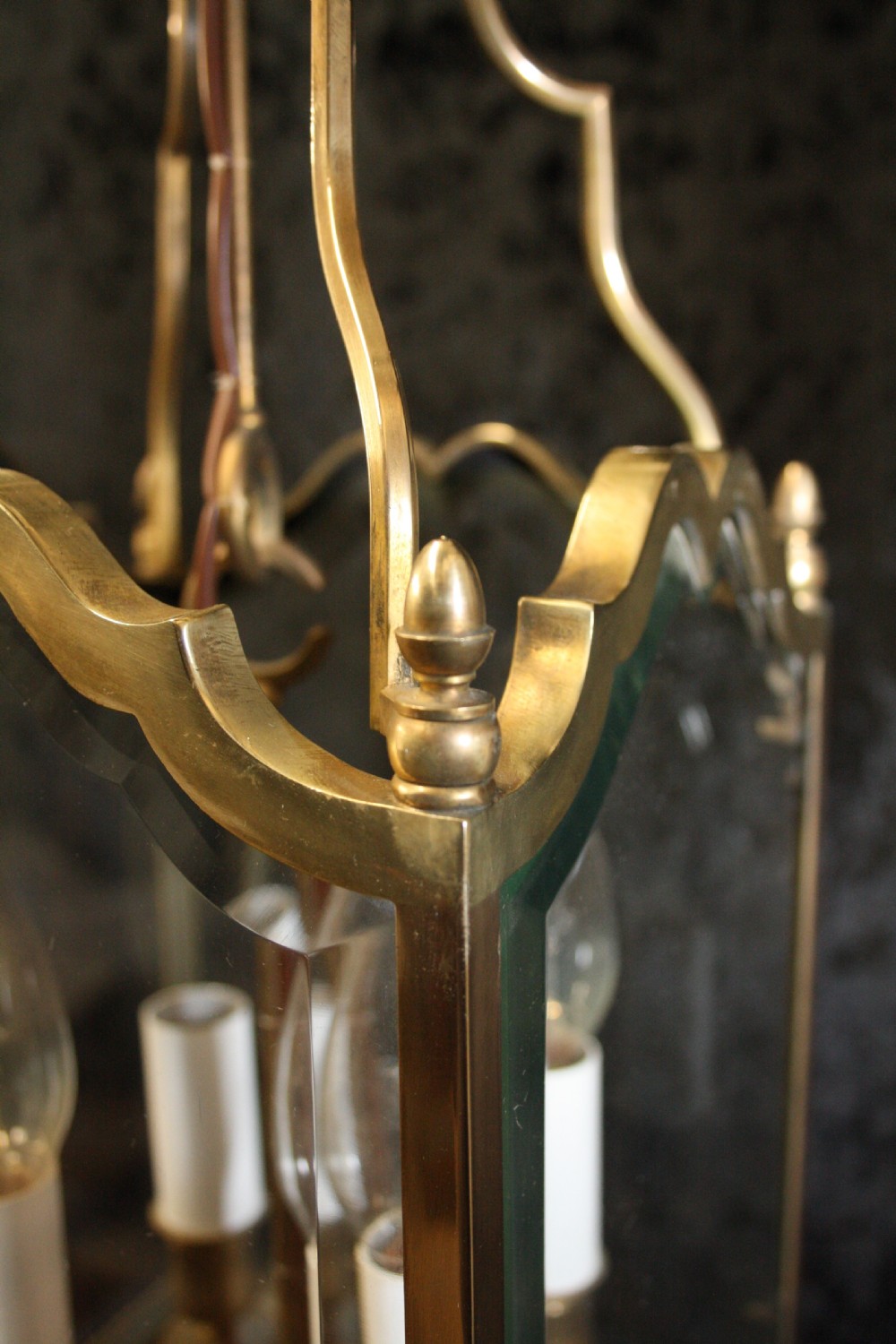Early 20th century  Hall lantern with a bevelled glass View VIII