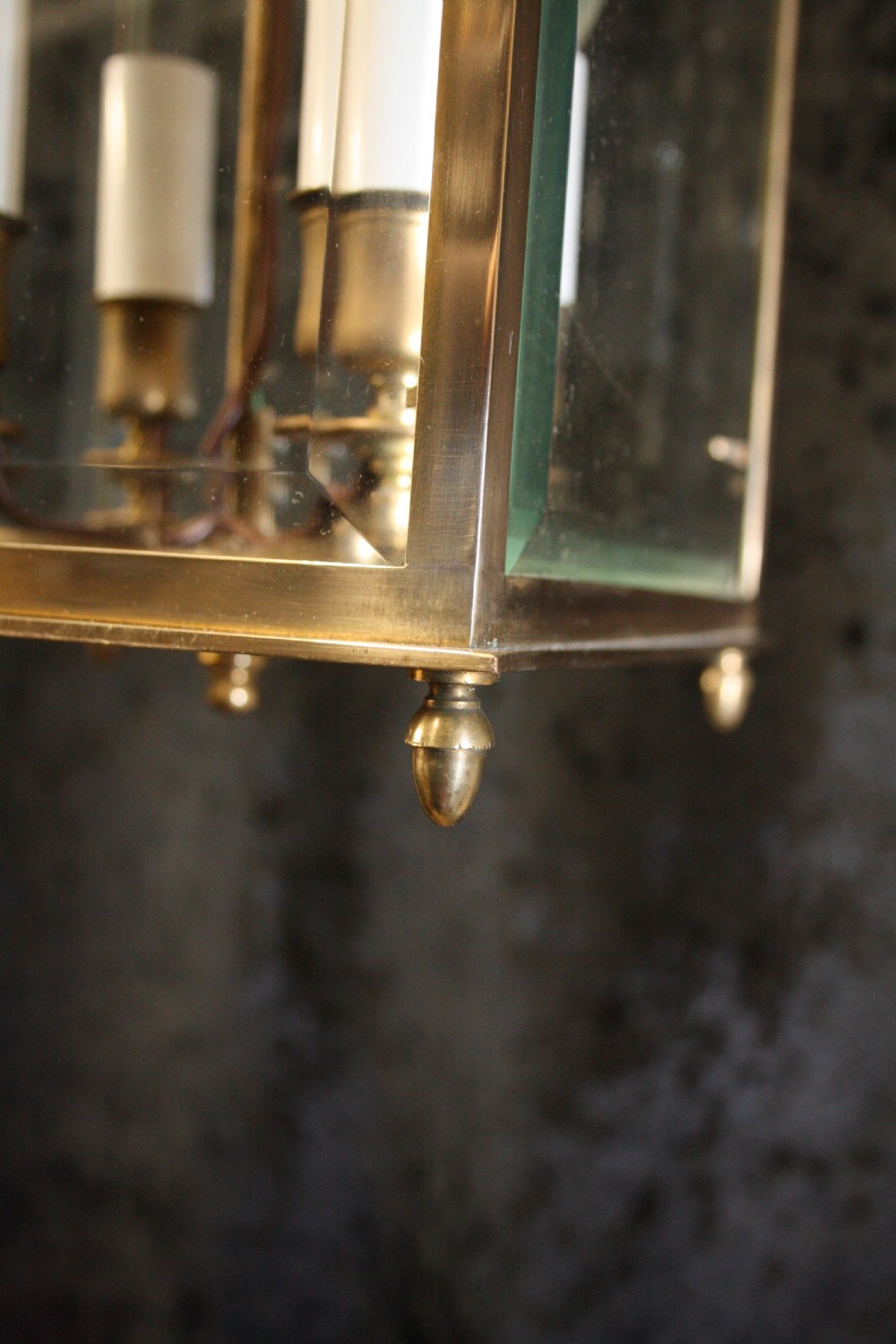 Early 20th century  Hall lantern with a bevelled glass View IX