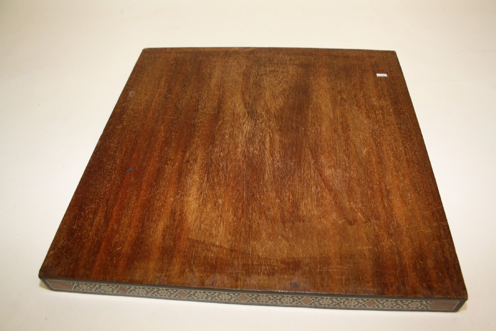 Early 20th century chess board in bone ebony and teak.  View V