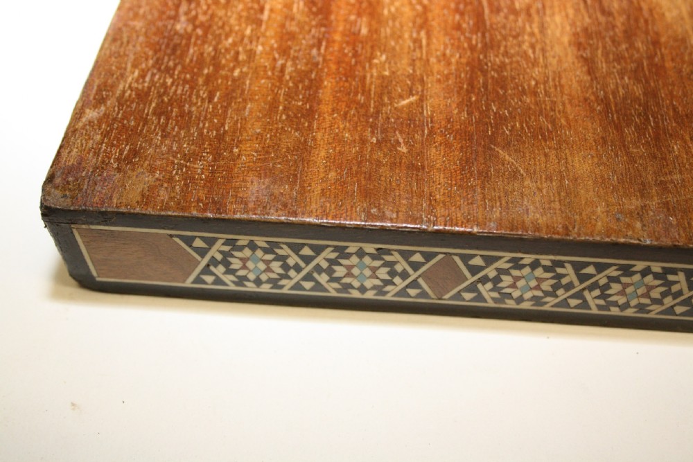 Early 20th century chess board in bone ebony and teak.  View VI