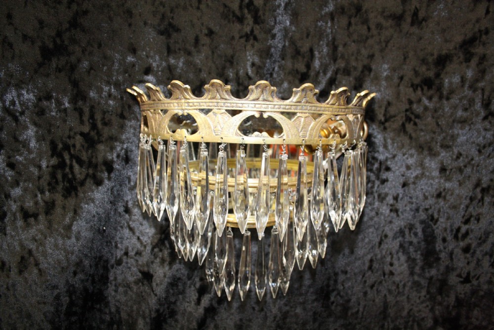 Pair of early 20th century bow fronts Wall lights View II