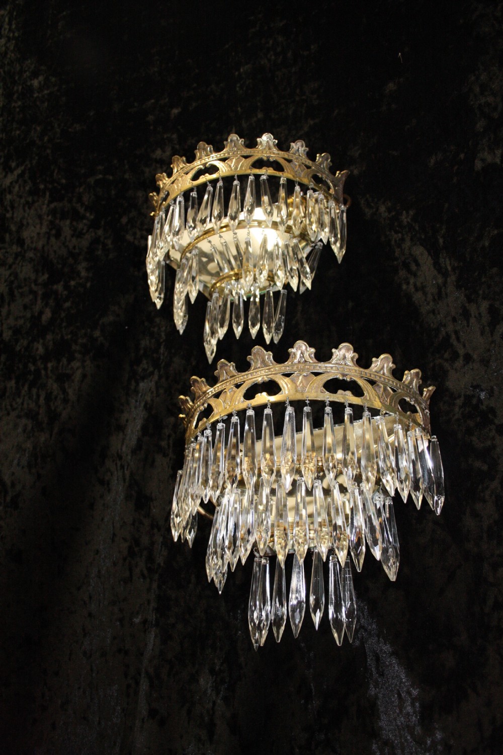 Pair of early 20th century bow fronts Wall lights View VII