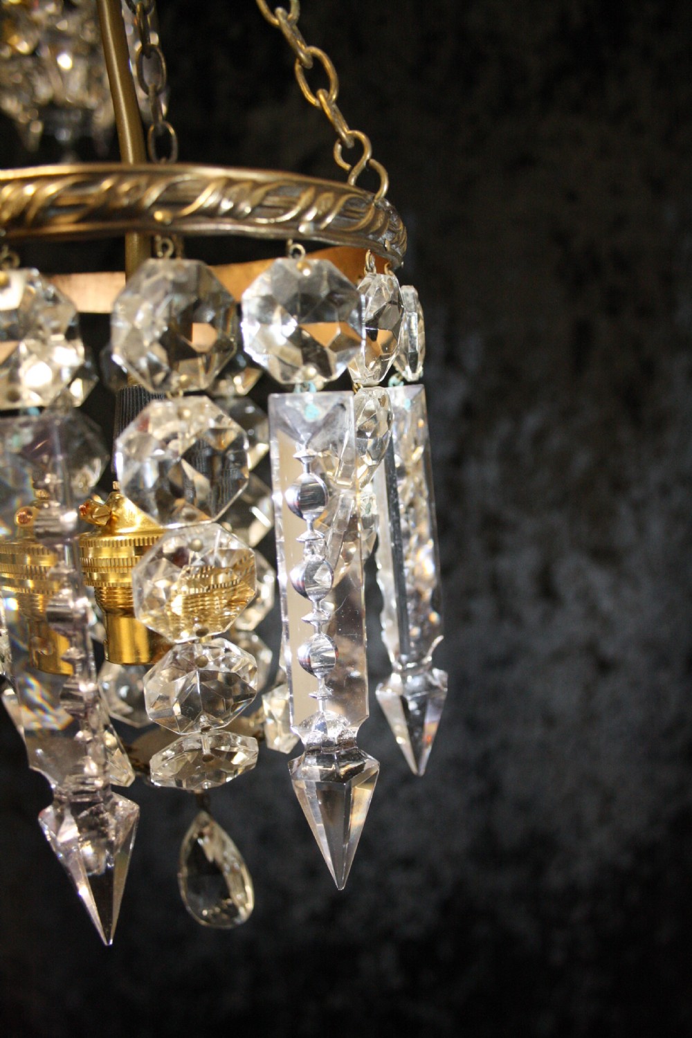 Early 20th century pair of lustre chandeliers View V