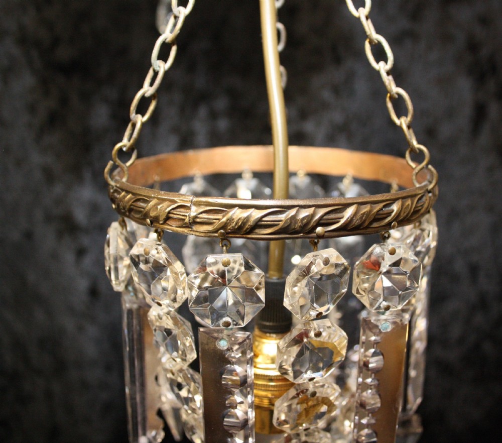 Early 20th century pair of lustre chandeliers View VI