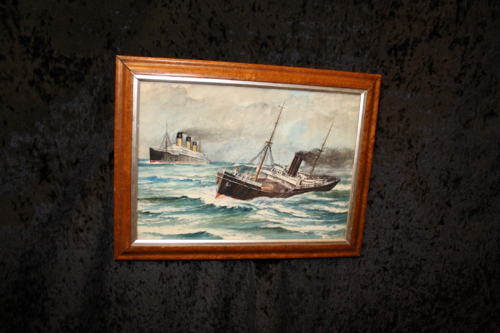 C1900 Watercolour study of the SS Imperator 