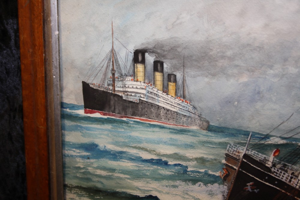 C1900 Watercolour study of the SS Imperator  View V