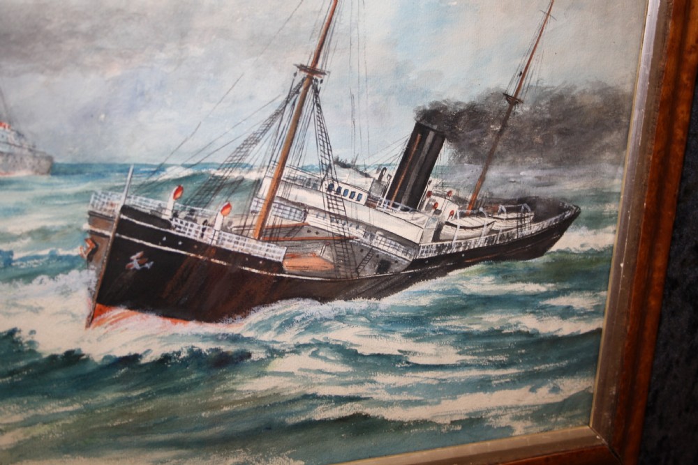 C1900 Watercolour study of the SS Imperator  View VI