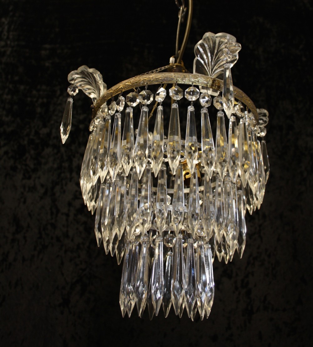 Three tier spike Crystal chandelier  View IV