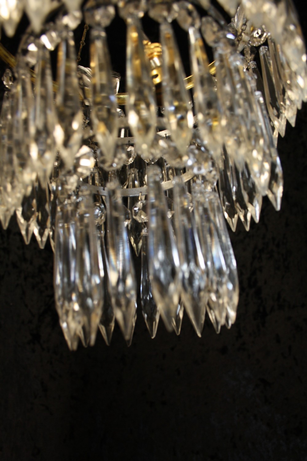 Three tier spike Crystal chandelier  View VI