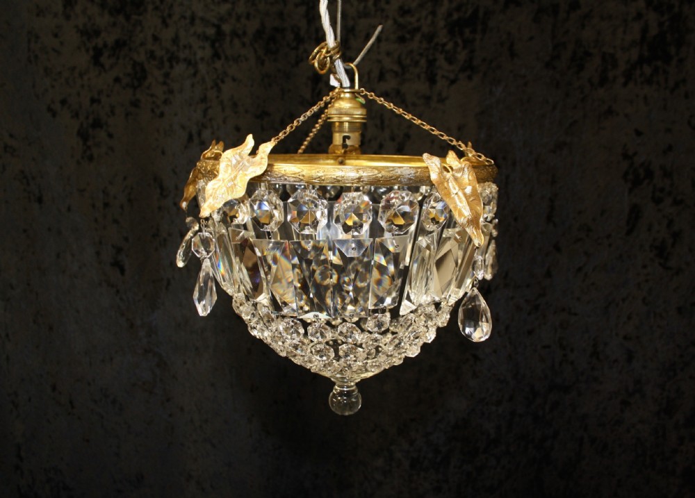 Gilt Crystal Prism bag chandelier 