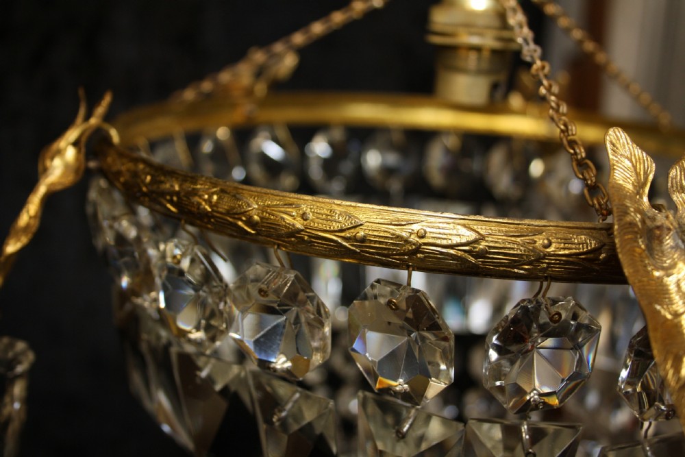 Gilt Crystal Prism bag chandelier  View VIII