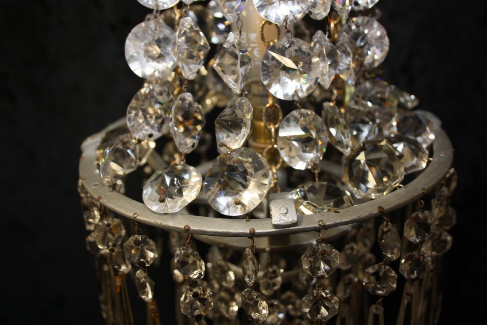 Tall Crystal Swag chandelier with spikes View VI