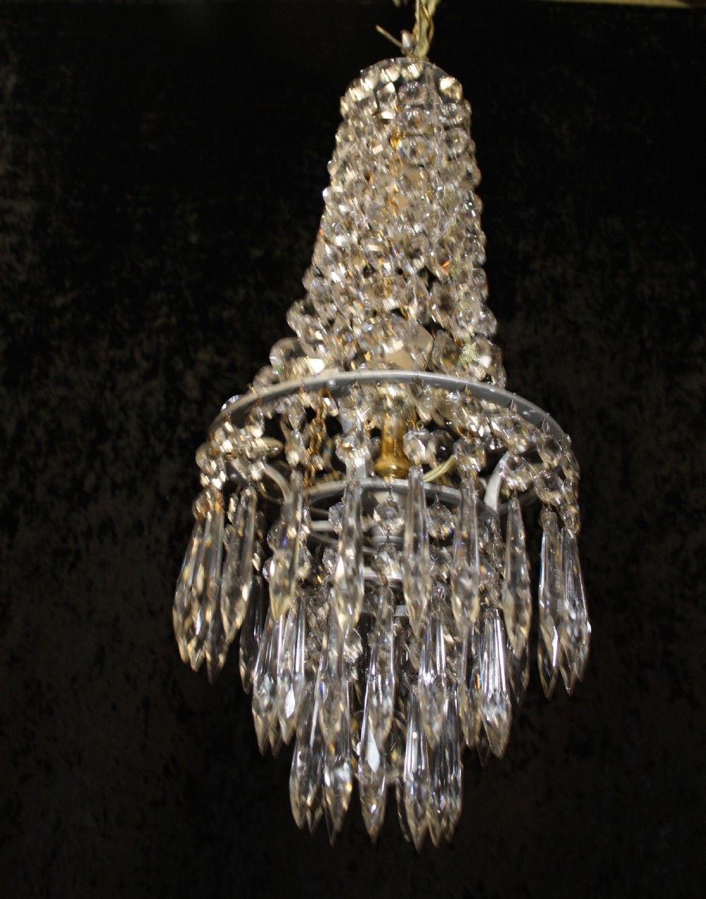 Tall Crystal Swag chandelier with spikes View VII