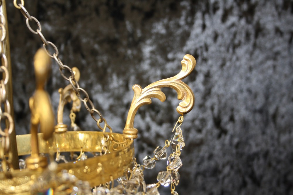 Pair of gilt brass Crystal chandeliers View IV