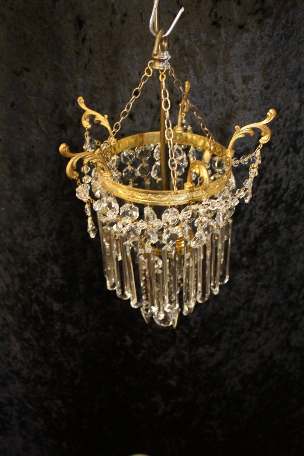 Pair of gilt brass Crystal chandeliers View VI