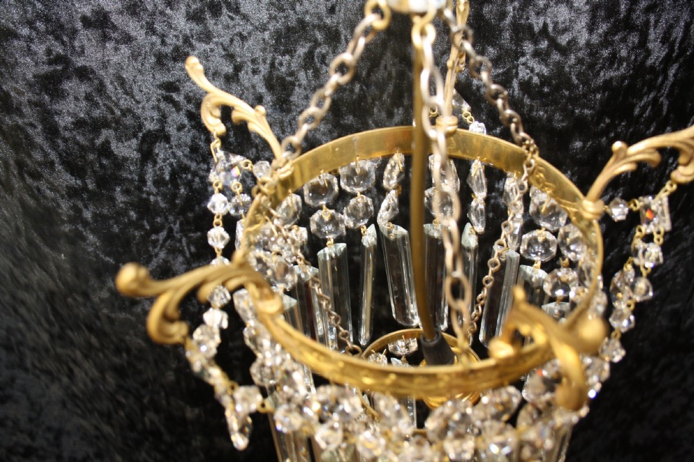 Pair of gilt brass Crystal chandeliers View VII