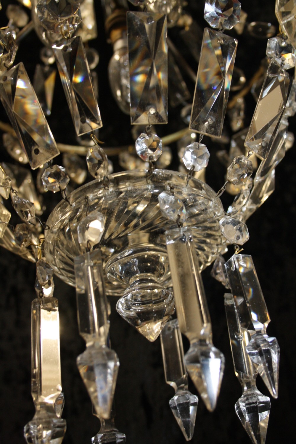 Tall chandelier with Crystal prisons and drips View VI