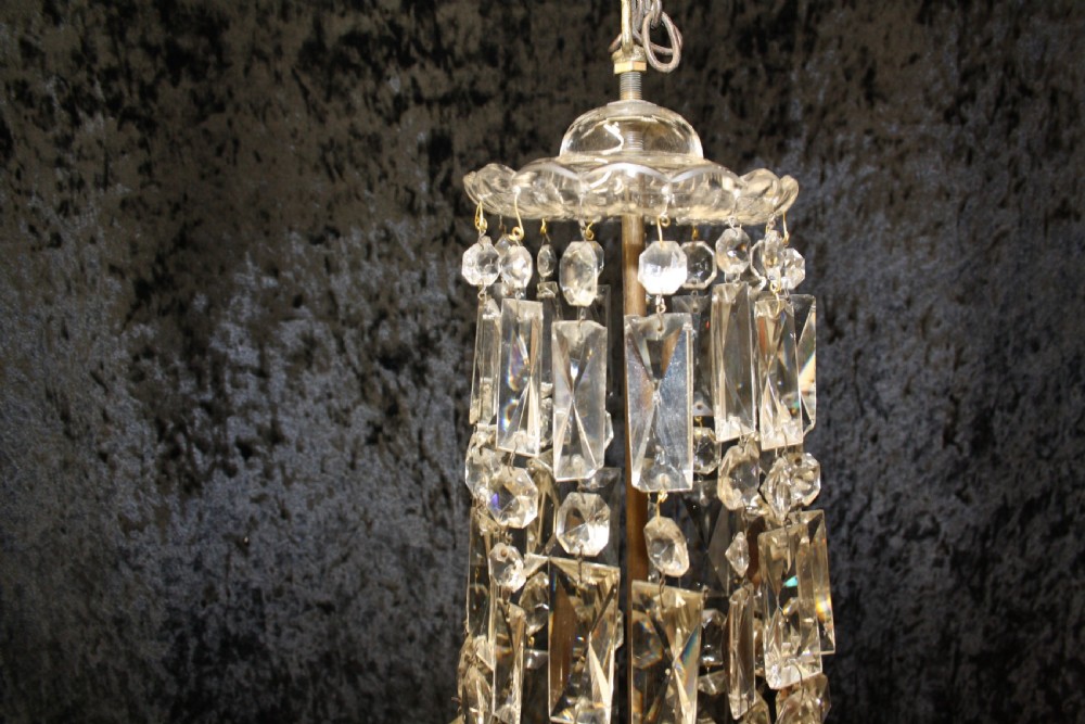 Tall chandelier with Crystal prisons and drips View IX