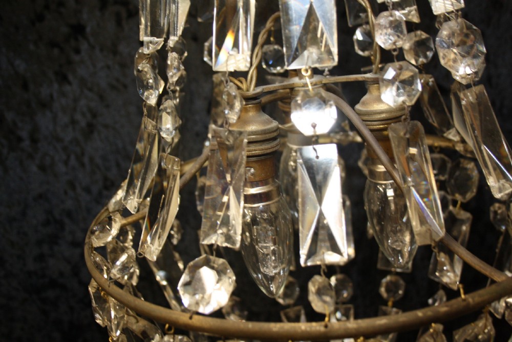 Tall chandelier with Crystal prisons and drips View X