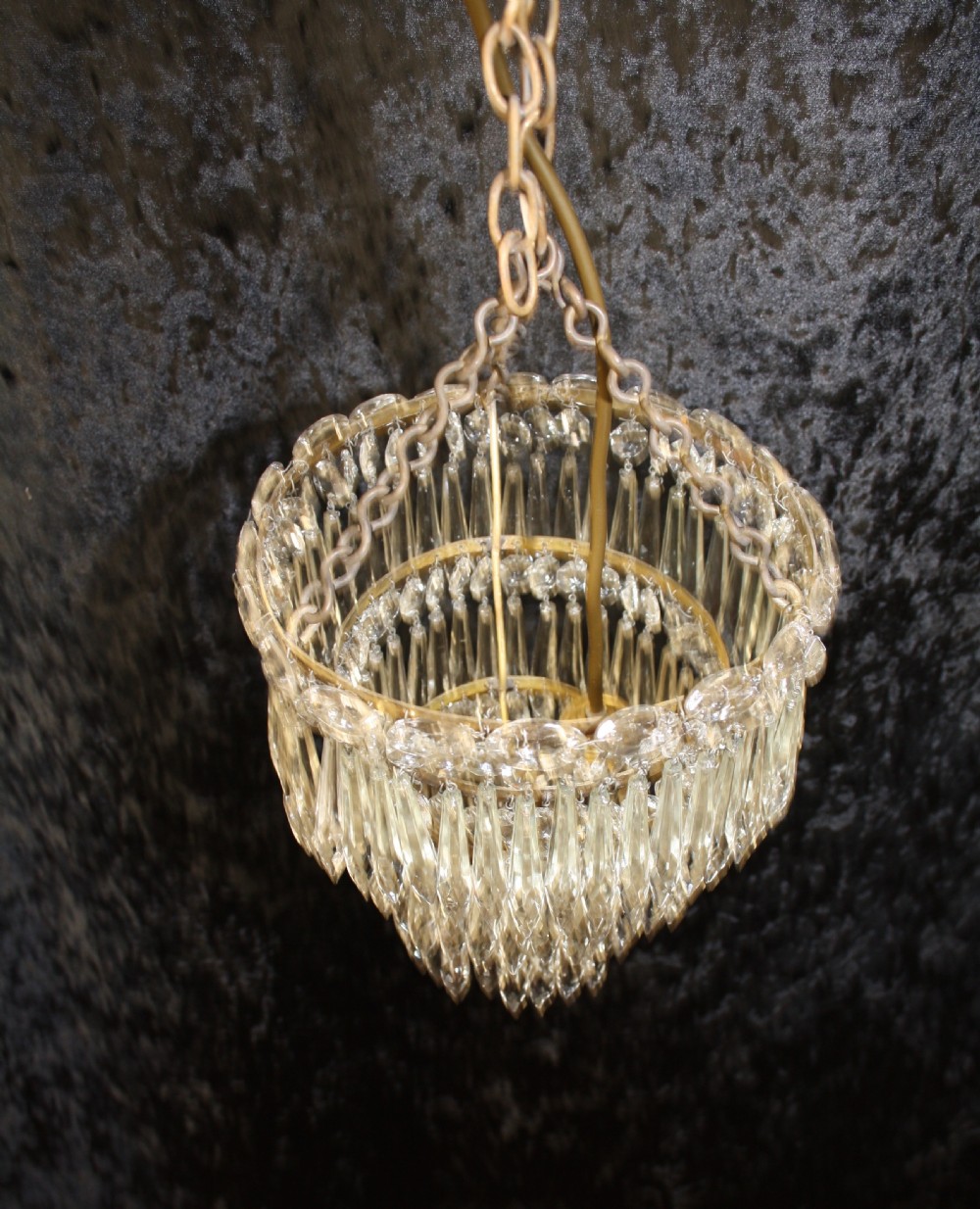 Crystal Spike chandelier with three layers of spikes View II